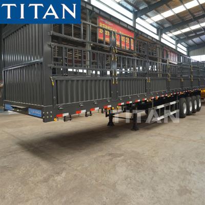 China Side Loading Animals Transport Cage Drop Deck Semi Trailer Price Te koop