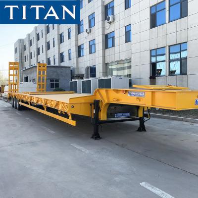 China 80/100/120 ton truck transport machines excavator lowbed trailer for sale