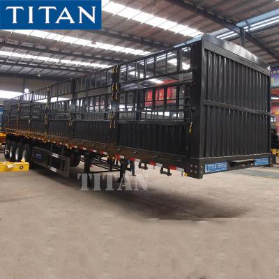 China 4 Axle 50 Tons Livestock Fence Semi Trailer for Sale in Sudan Te koop