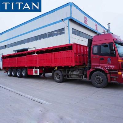 China 4 Axle Sideboard Bulk Cargo Semi Trailer for Sale Te koop