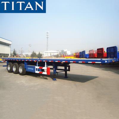 China Tri axle 40 foot Shipping Container Flatbed Semi Trailer for Tanzania for sale