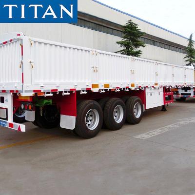 중국 Stepwise Side Wall Truck Trailer High Sided Drop Side General Cargo Trailer for Sale 판매용