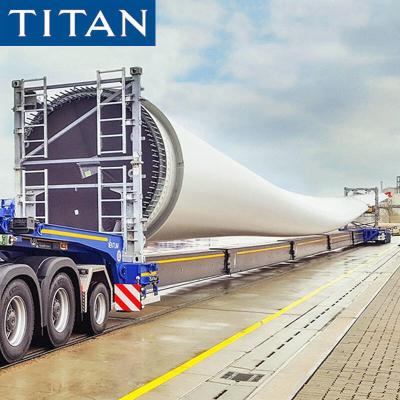 중국 Extendable Trailer 58M Wind Blade Turbine Transport 4 Axle Telescopic Trailer 판매용