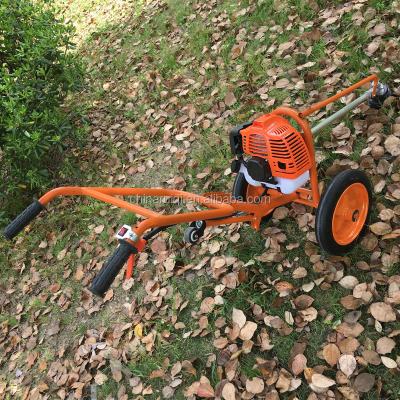 China 2-Stroke Mini Hand Push Gasoline Grass Trimmer Lawn Mower With Two Wheels for sale