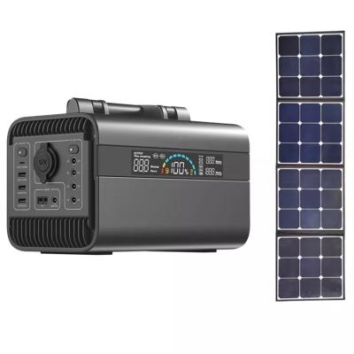 China New Design 220V Charging LED And Solar Panel Sine Wave Outdoor Mobile Bank Backup Portable Power Supply for sale