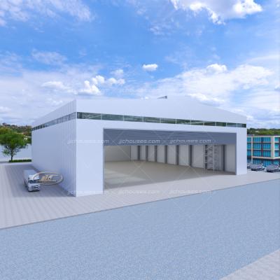 China Uganda modern steel structure warehouse buildings, bondeck steel structure garage with loft, peep steel structure house for sale