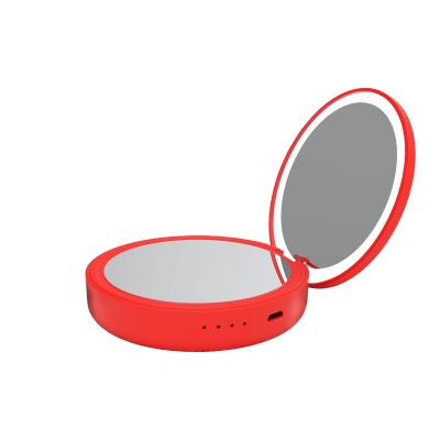 China With Dual Mirror 2021 Unique Products Decorative Mirror Charger Pocket Makeup Mirror Power Bank for sale