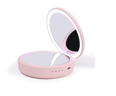 China With Multi Function 4000mah Dual Mirror Power Bank LED Makeup Mirror Power Bank for sale