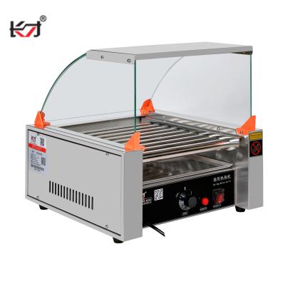 China food & Beverage Factory HD-9 9 Rollers Stainless Steel Hot Dog Heater Hot Dog Roller Grill Machine 9 Sticks Hot Dog Roller for sale