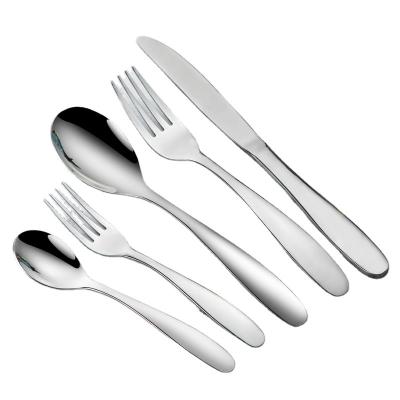 China Silverware Set Stainless Steel Flatware Spoon Fork Metal Tableware Sustainable Luxury Cutlery for sale