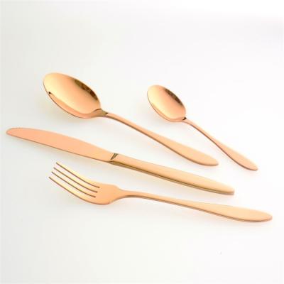 China Sustainable Wedding Cutlery Set Stainless Steel With Copper Color for sale