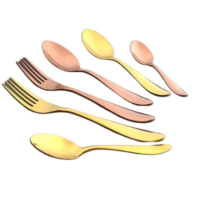 China Sustainable High Quality Silverware Black Rose Gold Plated Flatware Set 24 Pcs Stainless Steel Cutlery for sale