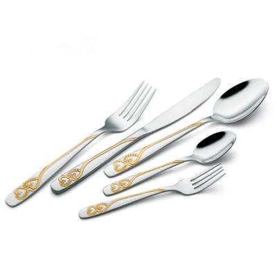 China Sustainable Gold Plated Stainless Steel Flatware 18/10 for sale