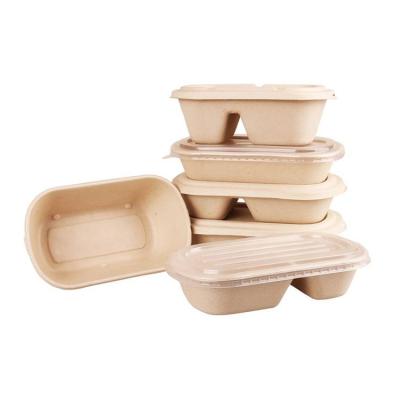 China Rectangle 5-Compartment Biodegradable Fast Food Pack Container Compostable Bagasse Packaging Box Disposable Bagasse Packaging Box Within 90 Days for sale