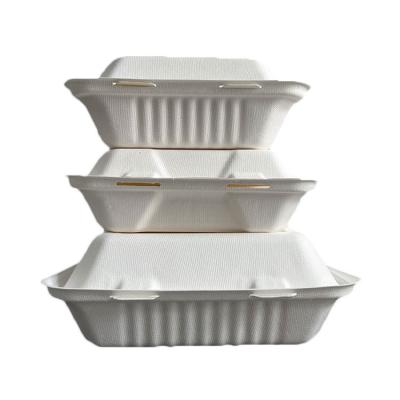 China Biodegradable Waterproof Packaging Food Boxes Bagasse And PLA Takeout Box For Food Package for sale