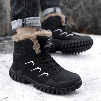 China Fashion Trend High Quality Men's Travel Increasing Shoes Warm Fur Non-slip Men's Boots Snow Winter Shoes for sale