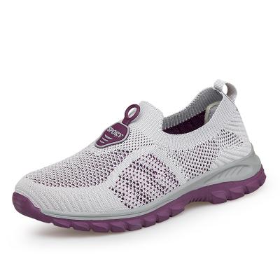 China DM professional manufacture cheap women's running slip not soft knit sports shoes for sale