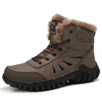 China Keep Warm Keep Warm Non Slip Leather Boots Synthetic Outdoor Hiking Shoes For Men for sale