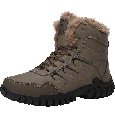 China Waterproof Men's Shoes Combat Cow Leather Outer Boots To Rise And Climb Hairy Inside Real Warm for sale