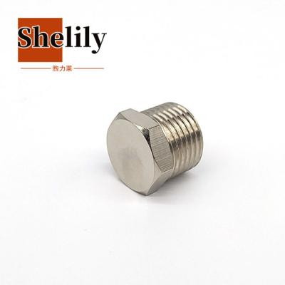 China Hose lines connect hex head plug fitting 1/4 size brass threaded fitting for sale