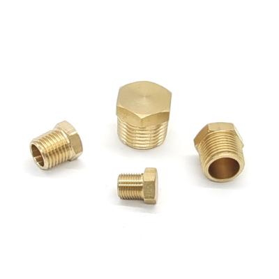 China Hose Lines Connect Male NPT Hex Nipple For Hex Head Socket Brass Hose Fittings Adapter 1/4