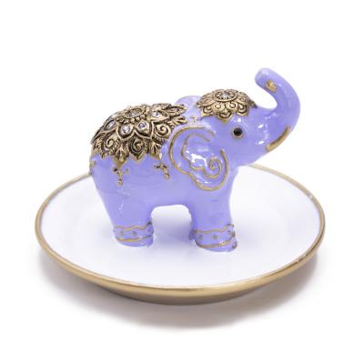 China Metal Jewelry Dish Elephant Shape Tray Metal Small Wholesale Trinket Display Trinket Dish Bowl for sale