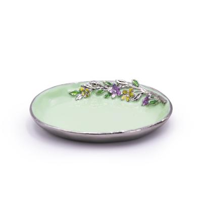 China High Quality Metal Oval Trinket Bowl Jewelry Dish Hand Sized Jewelry Dish for sale