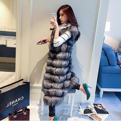 China 2022 new breathable faux fur 10 section middle and thin fox long vest coat imitation fur vest for sale