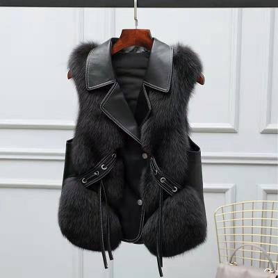 China 2022 spring women's new style breathable fox fur vest fur vest vest short imitation vest for sale