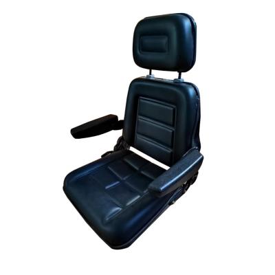 China Adjustable Black Seat Excavator Forklift Seats Tractor With Armrest Headrest for sale