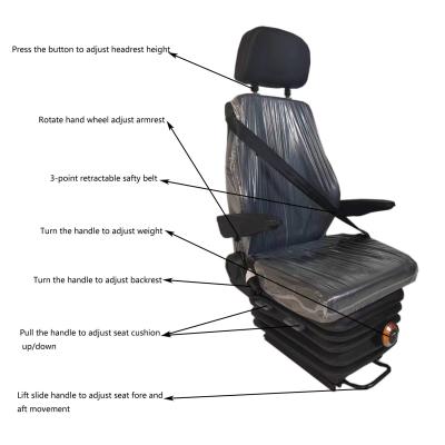 China Mechanical Suspension Seat With Height Adjstment For Tractor Seat for sale