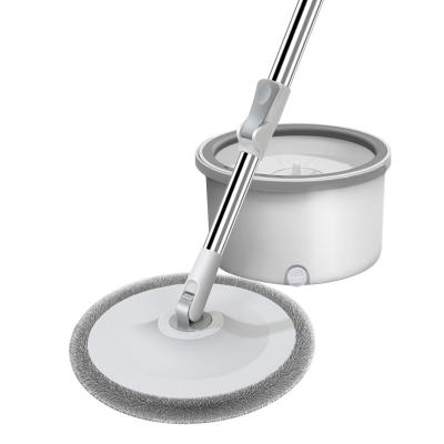 China Sustainable Mop And Bucket With Self Wringer Set Round Microfiber Mop Clean Dirty Water Improved Rotating Separate Design for sale