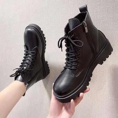 China Wholesale Increasing Size Customize Size 35-42 Women's Black Ankle Boots Winter And Spring 908 for sale