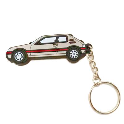 China Promotion Gift Acrylic Black 3D Car Keychain Make Your Own Gift Logo Pvc Soft Cartoon Rubber Key Chain for sale