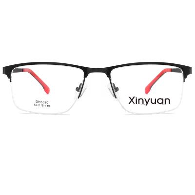 China Of Wear Half-rim Metal Price Optical Glass Cheap Sight For Men And Women Spring Hinge Metal Eyeglasses Frames for sale