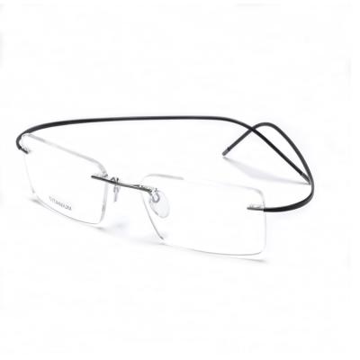 China For Use / For Fashion Show Rimless Titanium Optical Glasses Frame Pure Titanium Frame Titanium Eye Glass Frames For Women Men for sale