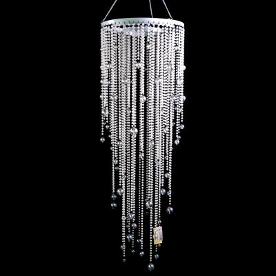 China Contemporary Party Decor Wide Top Frame Ball Bead Chandelier With Acrylic Drops for sale