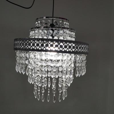 China New Modern Event Decor Flower Frame Three Stairs Crystal Bead Chandelier for sale