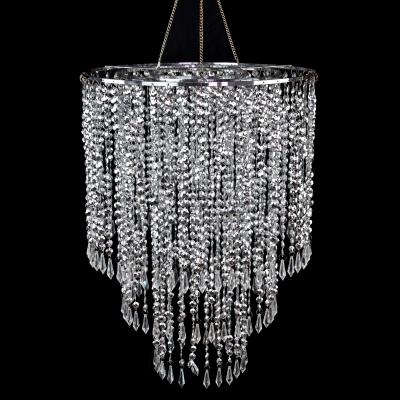 China EUROPEAN 3 Layers Wedding Plastic Crystal Bead Lampshade Chandelier à venda