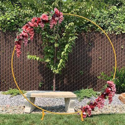 China Wholesale Romantic Wedding Decorations Plant Flower Stand Decorations Wedding Backdrop Gold Metal Wrought Iron Stand For Flowers for sale