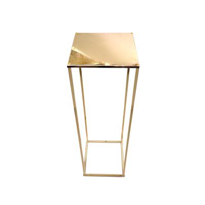 China Wedding Party Decoration Small Corner Big Shelf Professional Golden Flower Sofa End Table Side Table For Living Room for sale