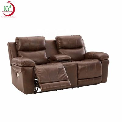 China JKY Furniture Modern Design Luxury Leather Recliner Foldable Sofa Set With Good Leather for sale