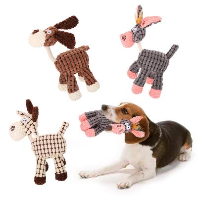 China New Viable Dog Toy Plush Donkey Chew Toy Manufacturers New Direct Pet Corn Down for sale