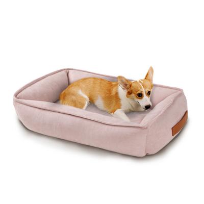 China Breathable Orthopedic Durable Washable Luxury Custom Made Luxury Pet Beds Heating Plush Memory Foam Square Dog Bed for sale