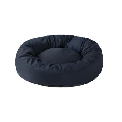 China Travel Custom Design Machine Washable Material Pet Cushion Luxury Round Donut Dog Bed for sale