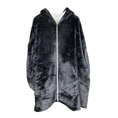 China PORTABLE Wholesale PORTABLE Lazy Wearable Blanket Blankets Sweatshirt Sherpa Hoodie Unisex Oversized Hoodie Blanket for sale