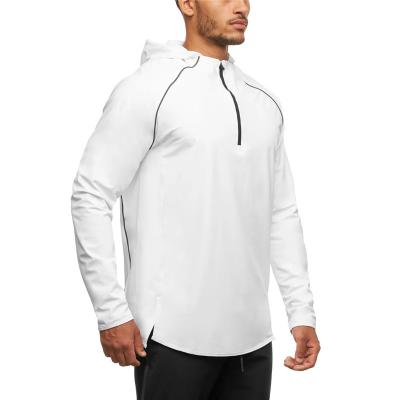 China Anti-wrinkle Outdoor Sports Sweatshirt Half Zip Hoodie Long Sleeve Men Tracksuit Training Clothes for sale