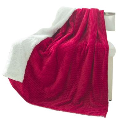 China High Quality Customized PORTABLE Coral Fleece Sherpa Backing Warm Throw Blankets For Home for sale