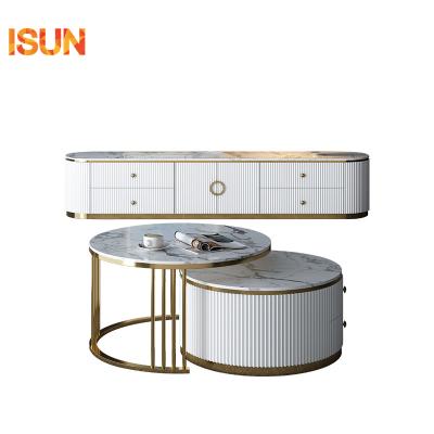 China Modern Simple Living Room Household Rock Panel Tea Table (Others) Adjustable Light Luxury Marble TV Cabinet Small TV Cabinet Combination Furniture for sale