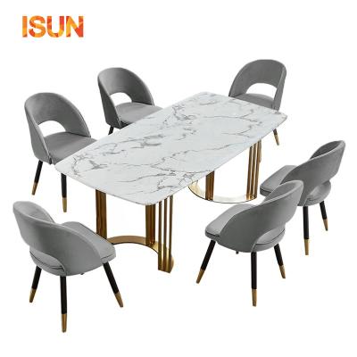 China Small rectangular table (the other) Italian light luxury family adjustable table for 6 person Nordic creative marble dining table for sale